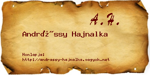 Andrássy Hajnalka névjegykártya